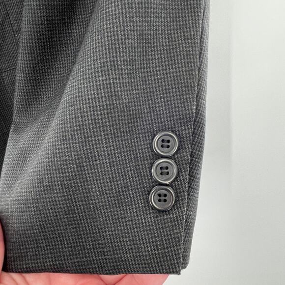 Brooks Brothers Brooks Ease Gray Check Wool Classic Career Blazer Men's 42 R - Picture 6 of 12